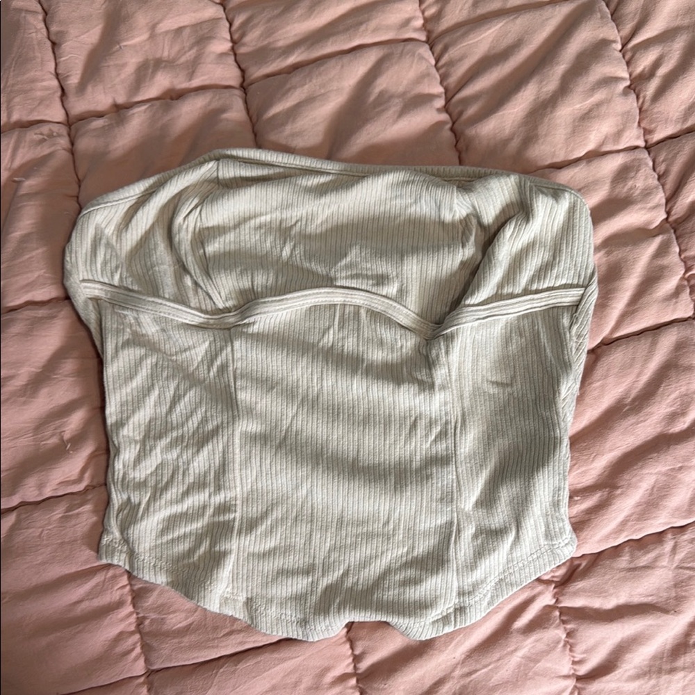Elegant Cream Strapless Women's Top